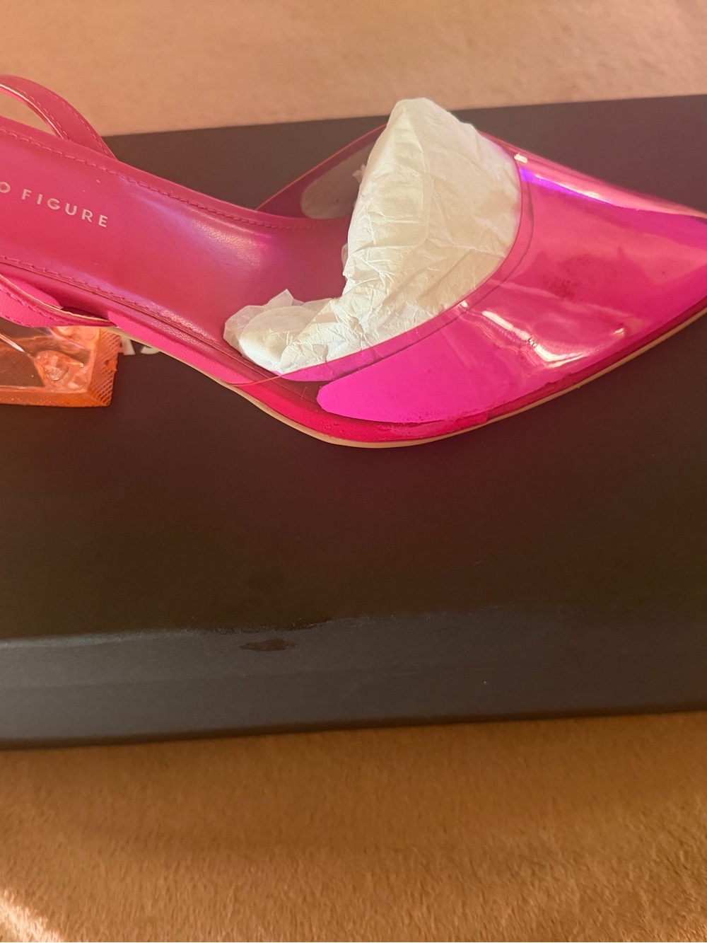 Fashion to Figure Hot Pink Pointed Slingback Heel